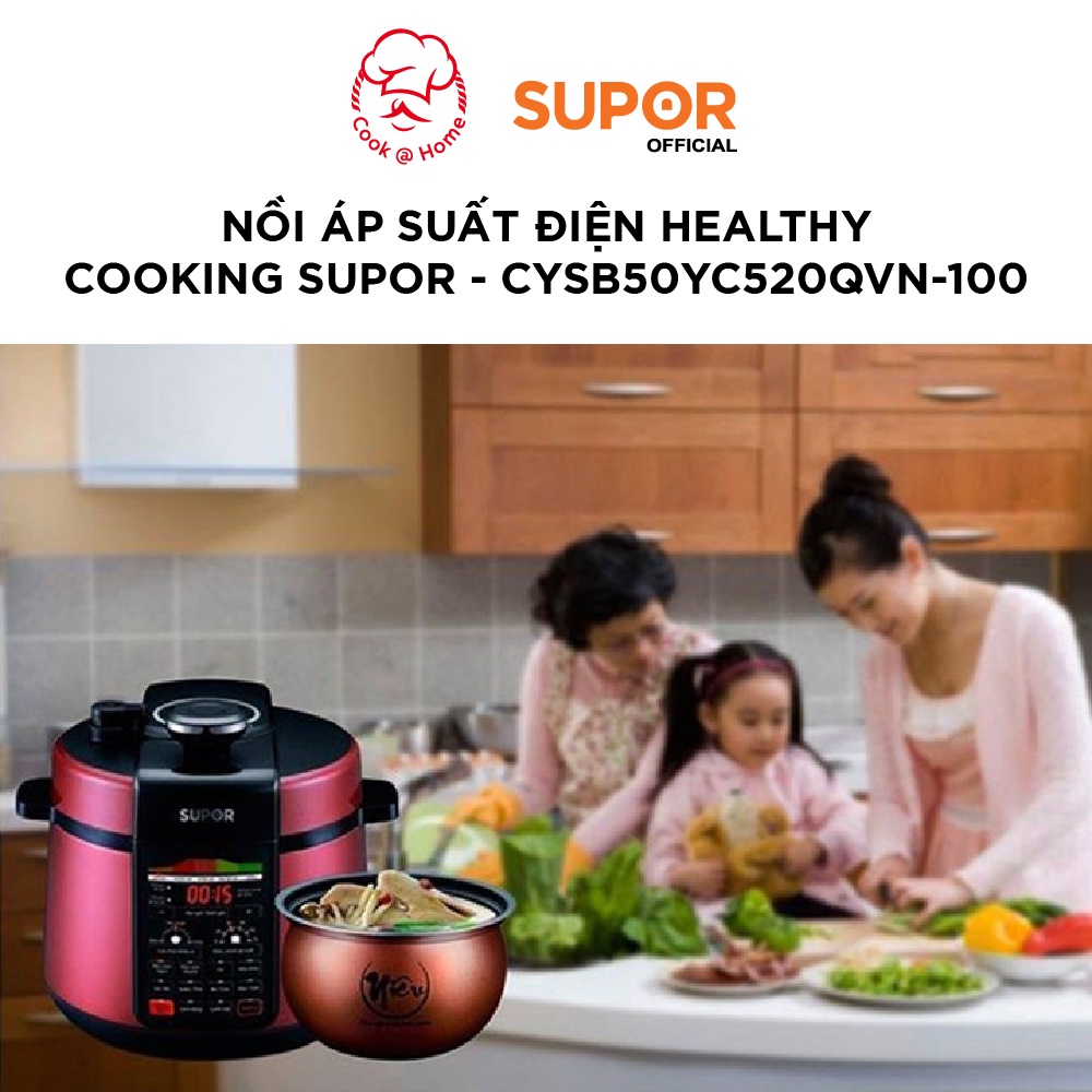 Nồi áp suất điện Healthy Cooking Supor CYSB50YC520QVN-100 - 5L, 1000W