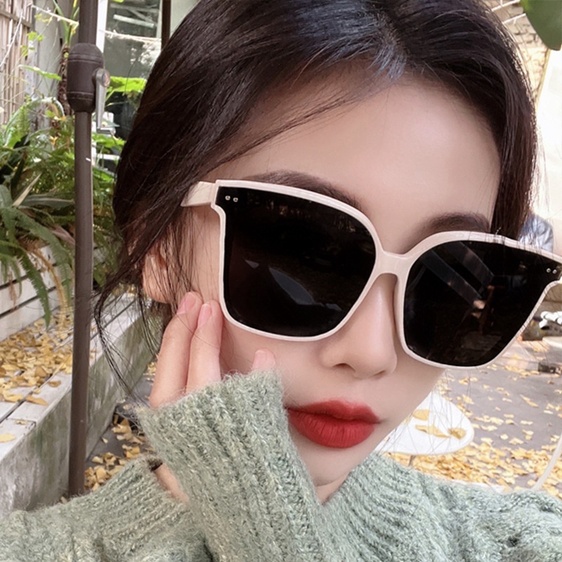 Kính râm nữ thời trang hàn quốc retro gọng lớn xu hướng kính râm kính lái xe UV400