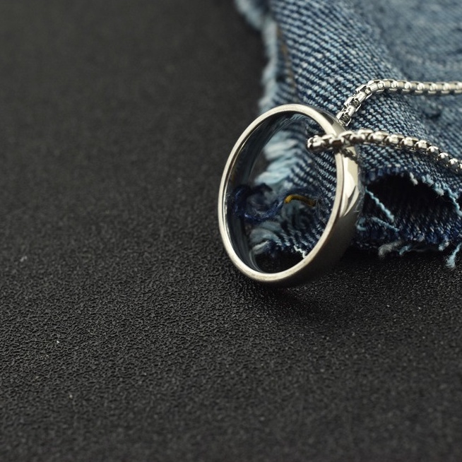 Vòng cổ nam nữ unisex dây chuyền Kuu Studio màu bạc Titan đẹp phụ kiện thời trang - R Chain