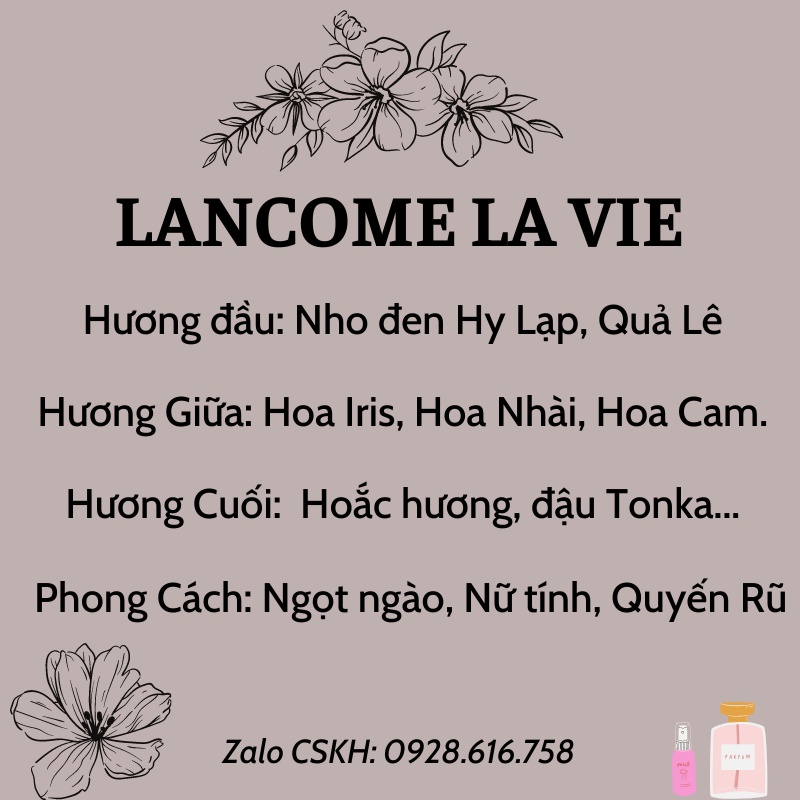 Nước Hoa Nữ Thơm Lâu Lancôme La vie belle 75ml Nước Hoa Lancome Mùi Ngọt