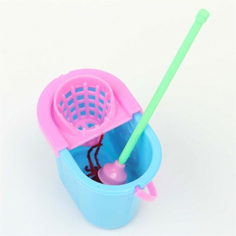 Set 9 dụng cụ vệ sinh nhà búp bê bằng nhựa màu sắc ngẫu nhiên
