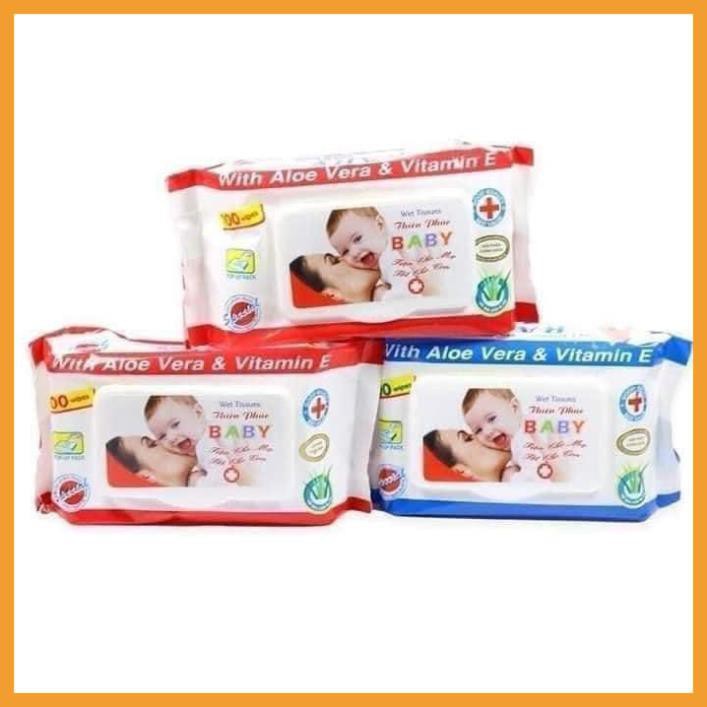 Gói khăn ướt Baby Thiên Phúc Vitamin E cho bé 100 tờ