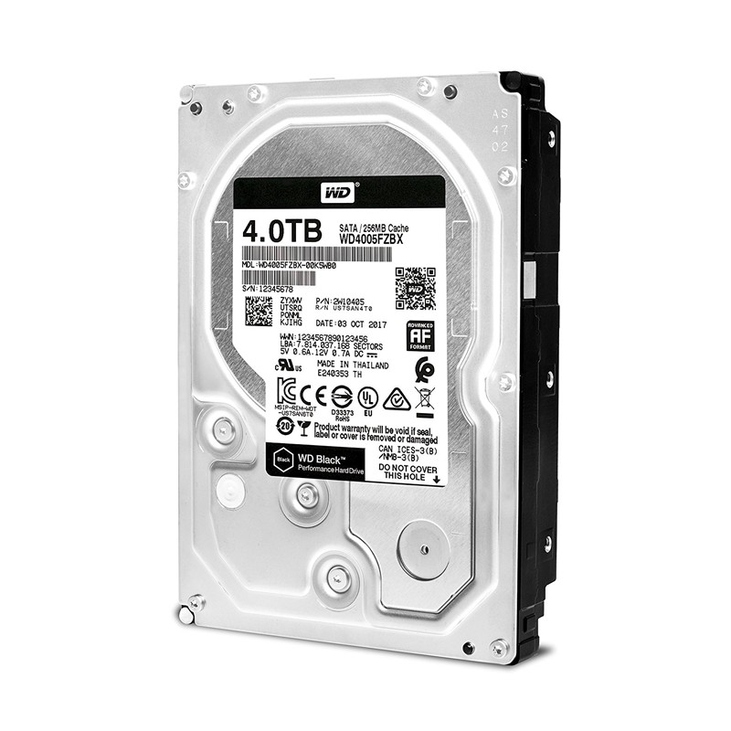 Ổ Cứng Gắn Trong HDD WD 4Tb Black SATA3 - 7200 rpm - 2 Nhân - 64MB cache - Hàng Chính Hãng
