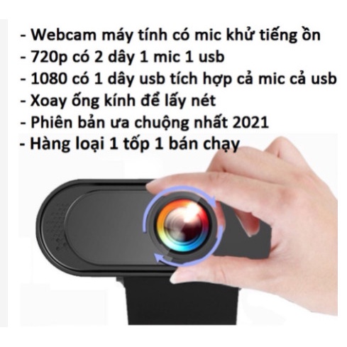 Webcam full hd 1080p] dành cho pc  có mic  full box siêu nét dùng cho pc laptop Phù hợp cho giáo viên học sinh học oline