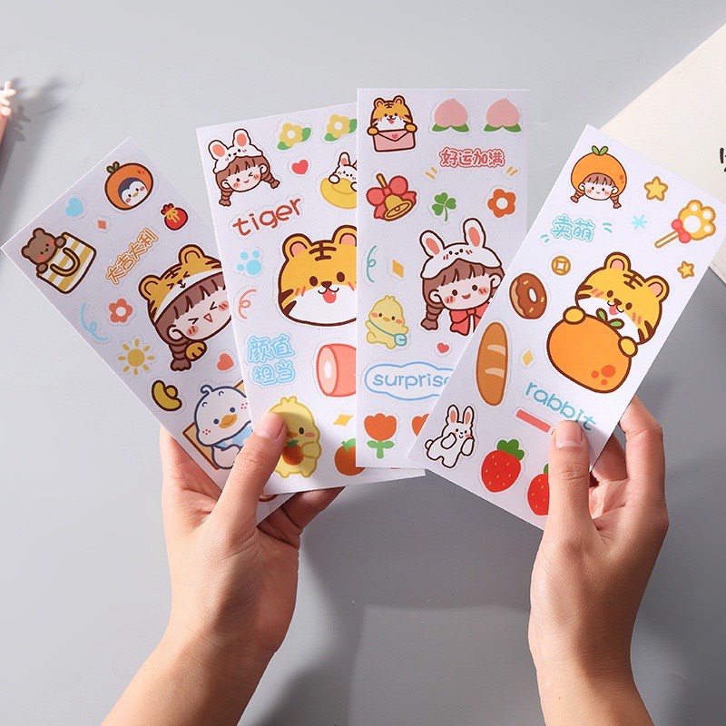 Miếng Sticker Dán Trang Trí Hình Hổ Con