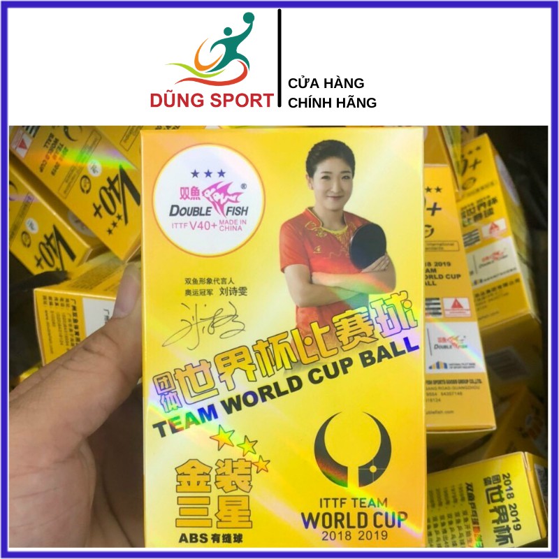 Quả bóng bàn thi đấu 3 sao Double Fish V40+ chính hãng - tiêu chuẩn thi đấu thế giới - hộp 6 quả