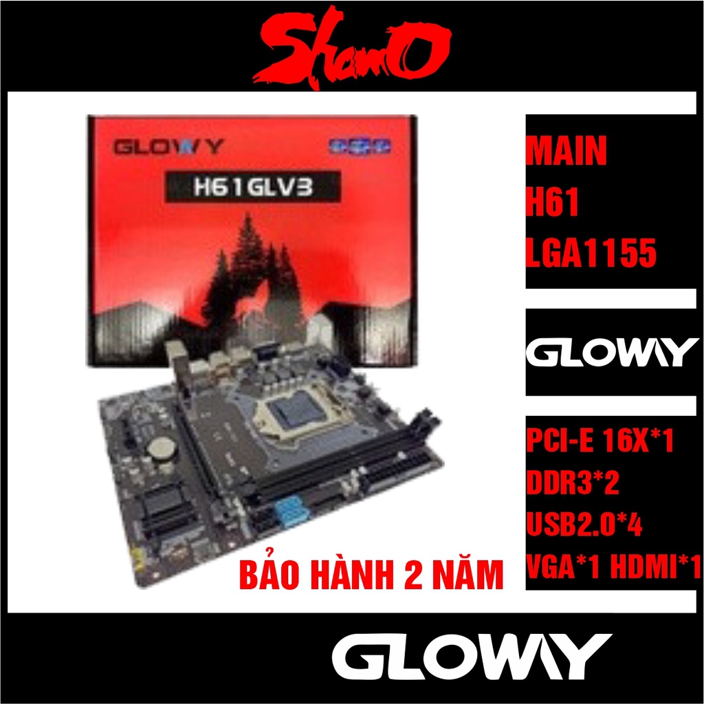 Main Gloway H61 | LGA1155 | Bo mạch chủ – Chính hãng – Bảo hành 2 năm