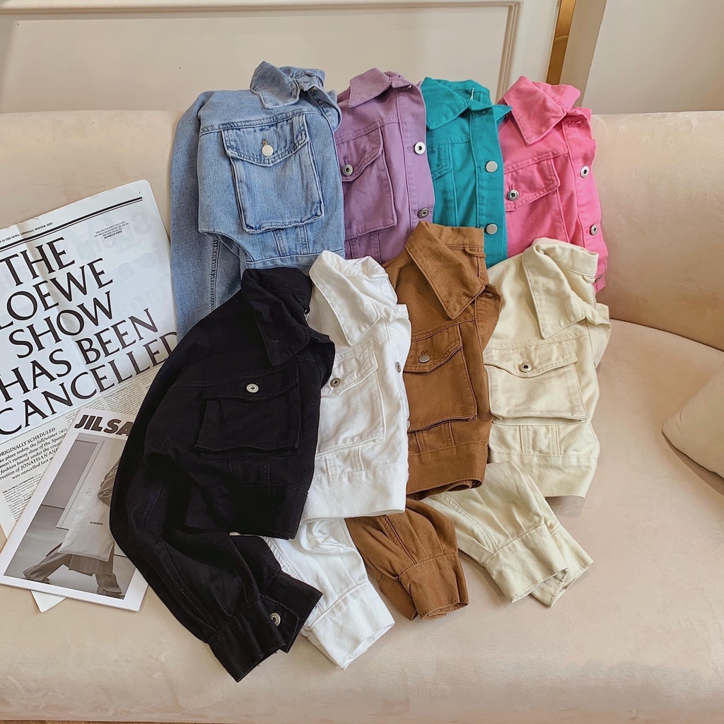 Khoác Jean Crop màu