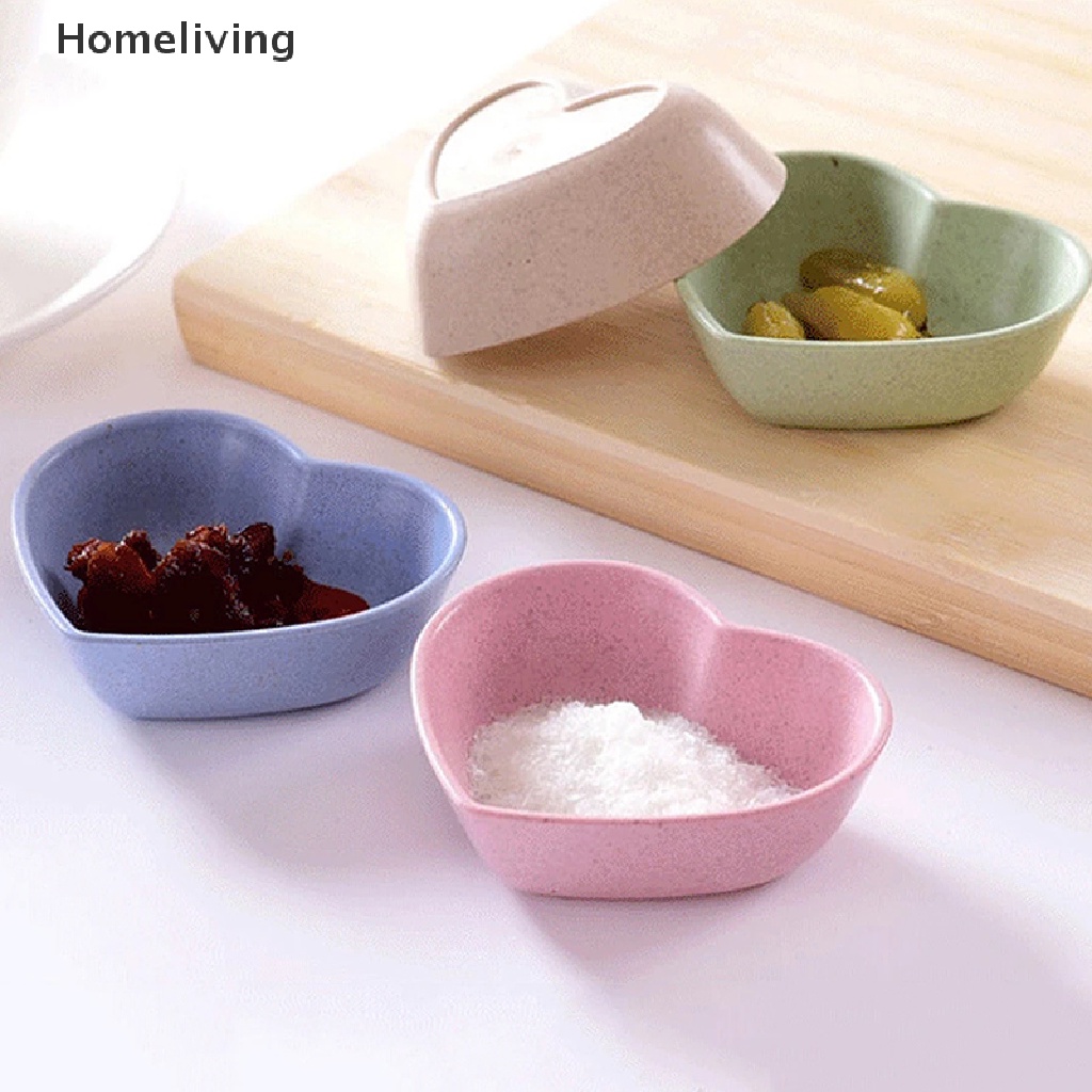 Tô Đựng Thức Ăn Mini Bằng Lúa Mạch Hình Trái Tim Dễ Thương Tiện Dụng Cho Nhà Bếp