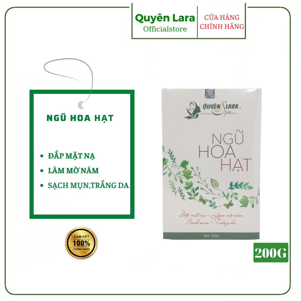 Ngũ Hoa Hạt Quyên Lara Giúp Da Căng Mịn,Sáng Da Mờ Nám Tàn Nhang,Cân Bằng Độ Ẩm Cho Da 120g