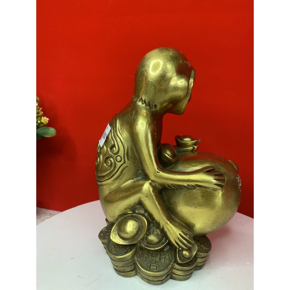 Tượng Khỉ Như Ý Bằng Đồng Cao 22cm