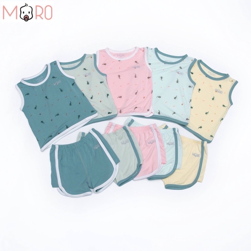 MORO chính hãng- Bộ ba lỗ vải sợi tre Bamboo - MRB012