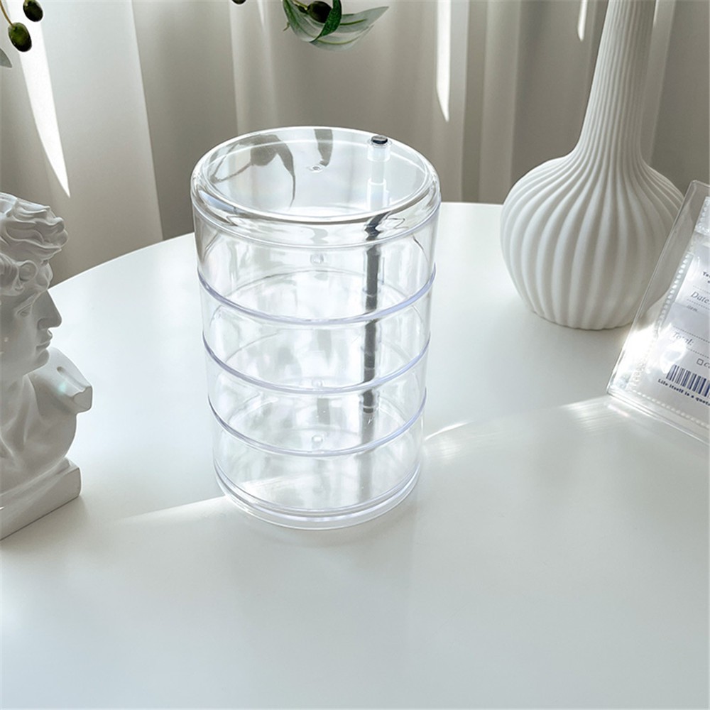 Hộp Đựng Mỹ Phẩm / Trang Sức Trong Suốt Nhiều Tầng Dạng Xoay Chống Bụi Để Bàn Tiện Lợi