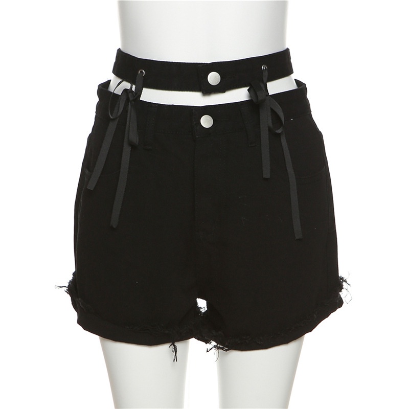 Chân Váy Lưng Cao Phối Ren Đính Nút Thời Trang Đường Phố