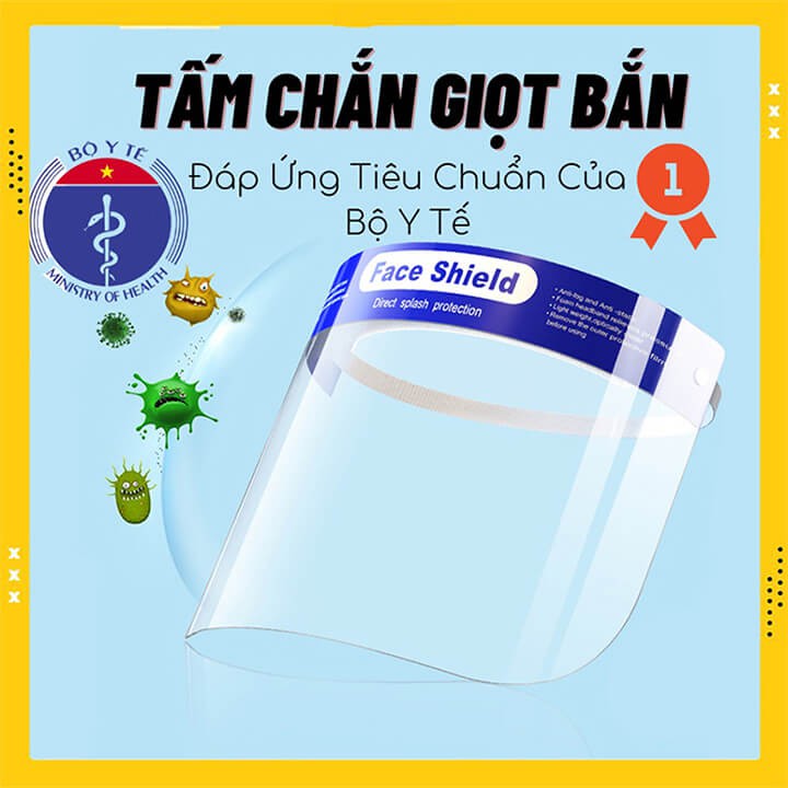 Kính Chắn Giọt Bắn, Tấm Chắn Giọt Bắn Phòng Dịch Trong Suốt Kháng Khuẩn, Bảo Vệ Mắt Face Shield