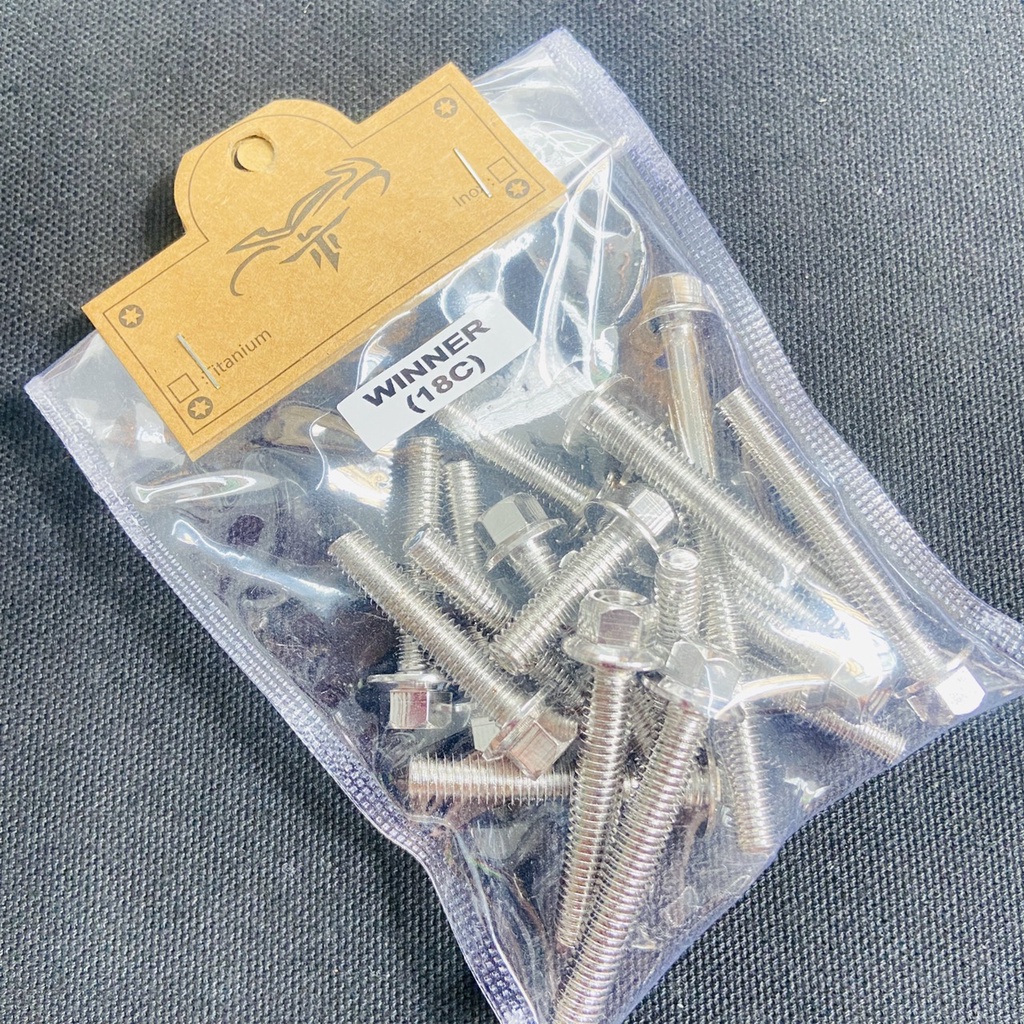 BỘ ỐC LỐC MÁY INOX SALAYA VERSION 2 THÁI XOẮN DÀNH CHO XE MÁY CÁC DÒNG