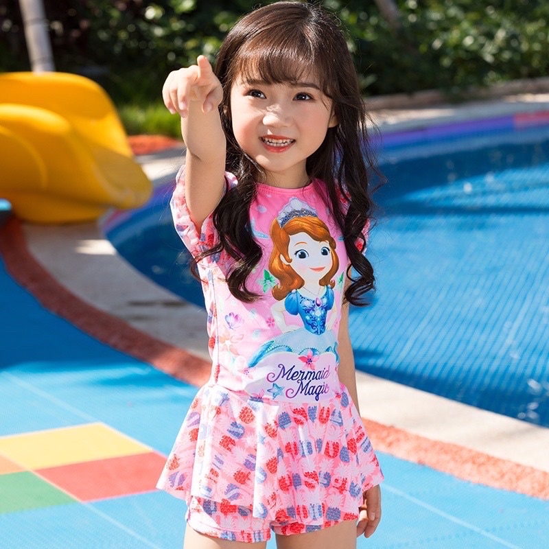 Bộ đồ bơi bé gái dạng váy kèm quần đùi in hình Công chúa SOFIA siêu đẹp