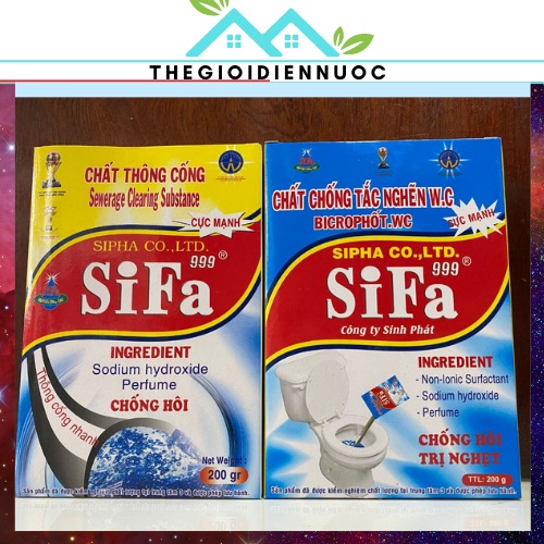 Chất tẩy chống tắc nghẽn, bột thông cầu (wc), thông cống cực mạnh SiFa, chống hôi, trị nghẹt 200g