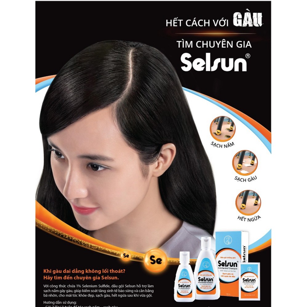 Dầu gội chống gàu Selsun - Sạch gàu và hết ngứa da đầu (Lọ 50ml, 100ml) [Chính Hãng]