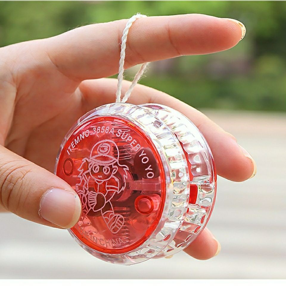 Yo-yo dạ quang dành cho trẻ em, chói lóa, bóng yoyo slalom bằng nhựa nhấp nháy có bóng, quầy dây thừng, trò chơ