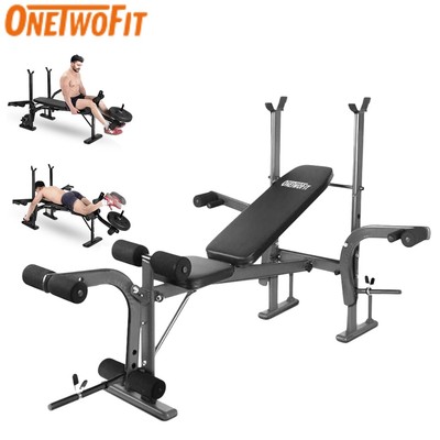 OneTwoFit Ghế tập gym 6trong1 Bài tập ngồi lên ghế tập tạ đa chức năng Với ​​Giá treo tạ tập tại nhà