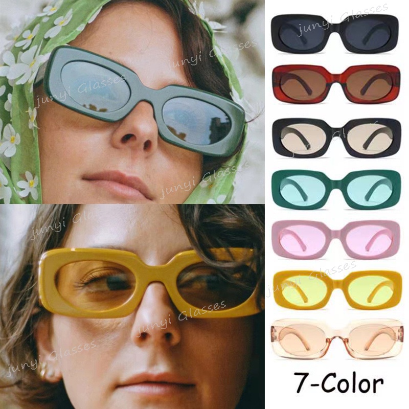 Kính Mát Gọng Vuông Màu Thạch Thời Trang Mùa Hè Cho Nam Và Nữ