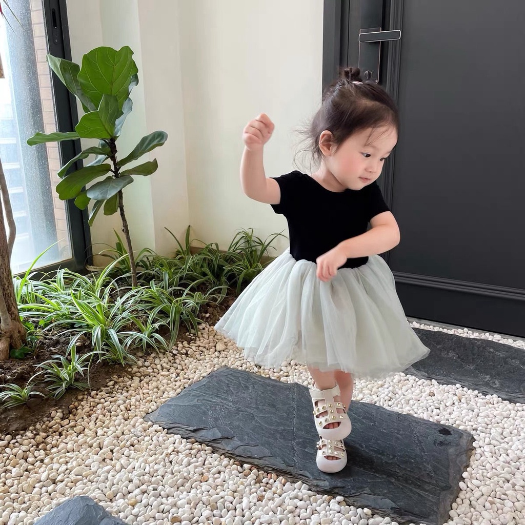 Đầm Múa Ba Lê Ngắn Tay Thời Trang Mùa Hè Dễ Thương Cho Bé Gái