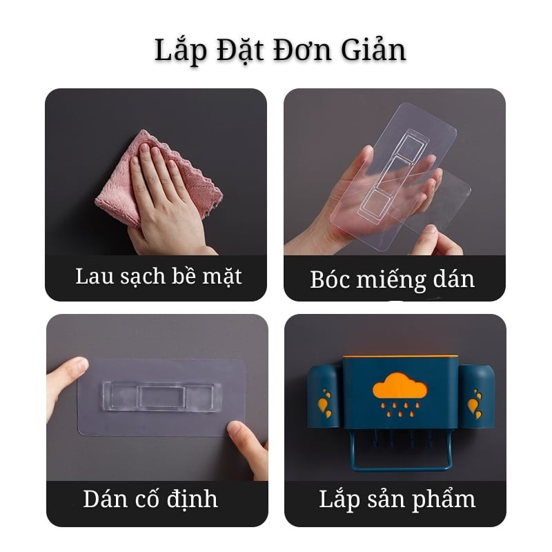 Kệ đa năng tiện ích hình đám mây,không cần khoan lỗ lắp đặt