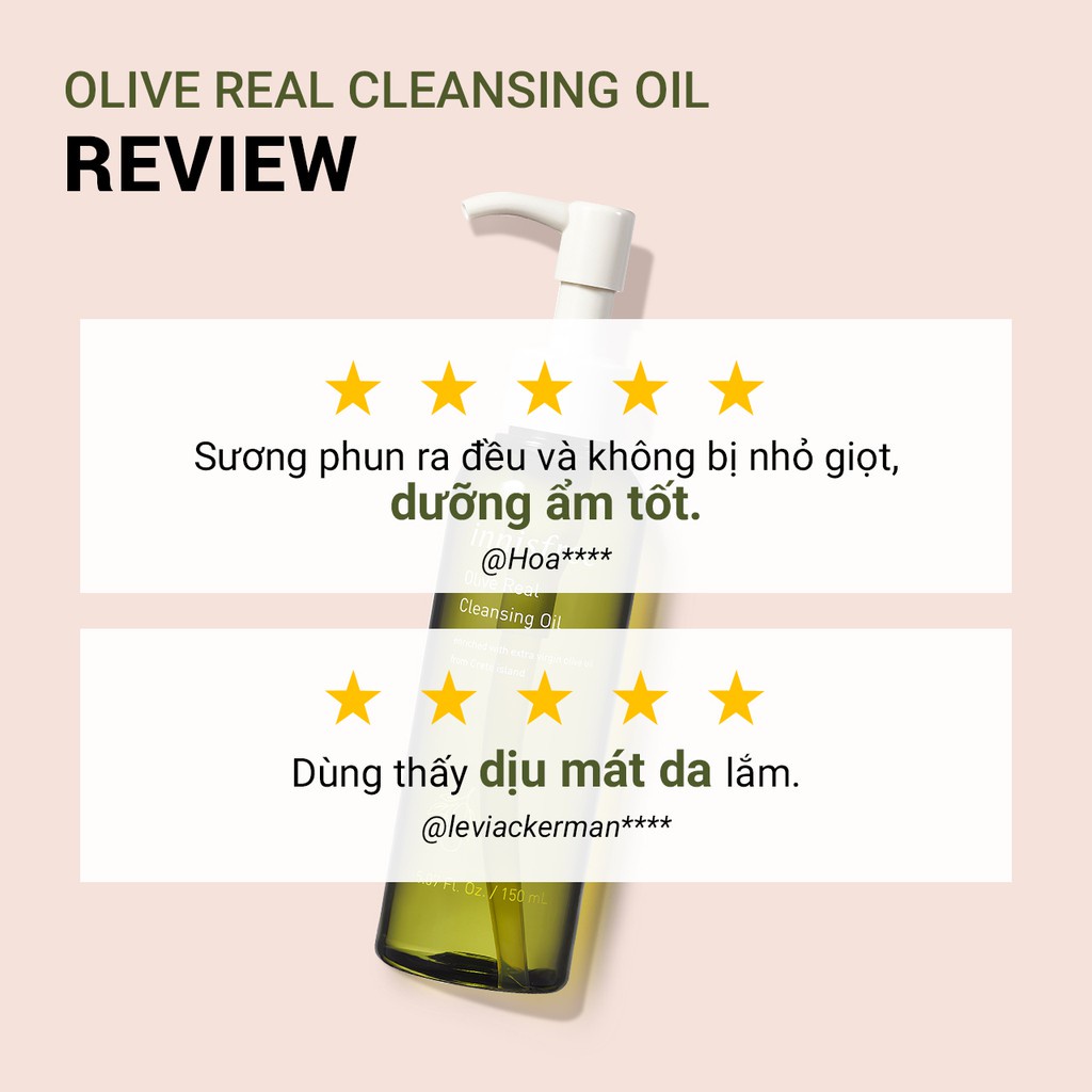 [Mã COSIF05 giảm 10% đơn 400K] Dầu tẩy trang dưỡng ẩm innisfree Olive Real Cleansing Oil 150ml