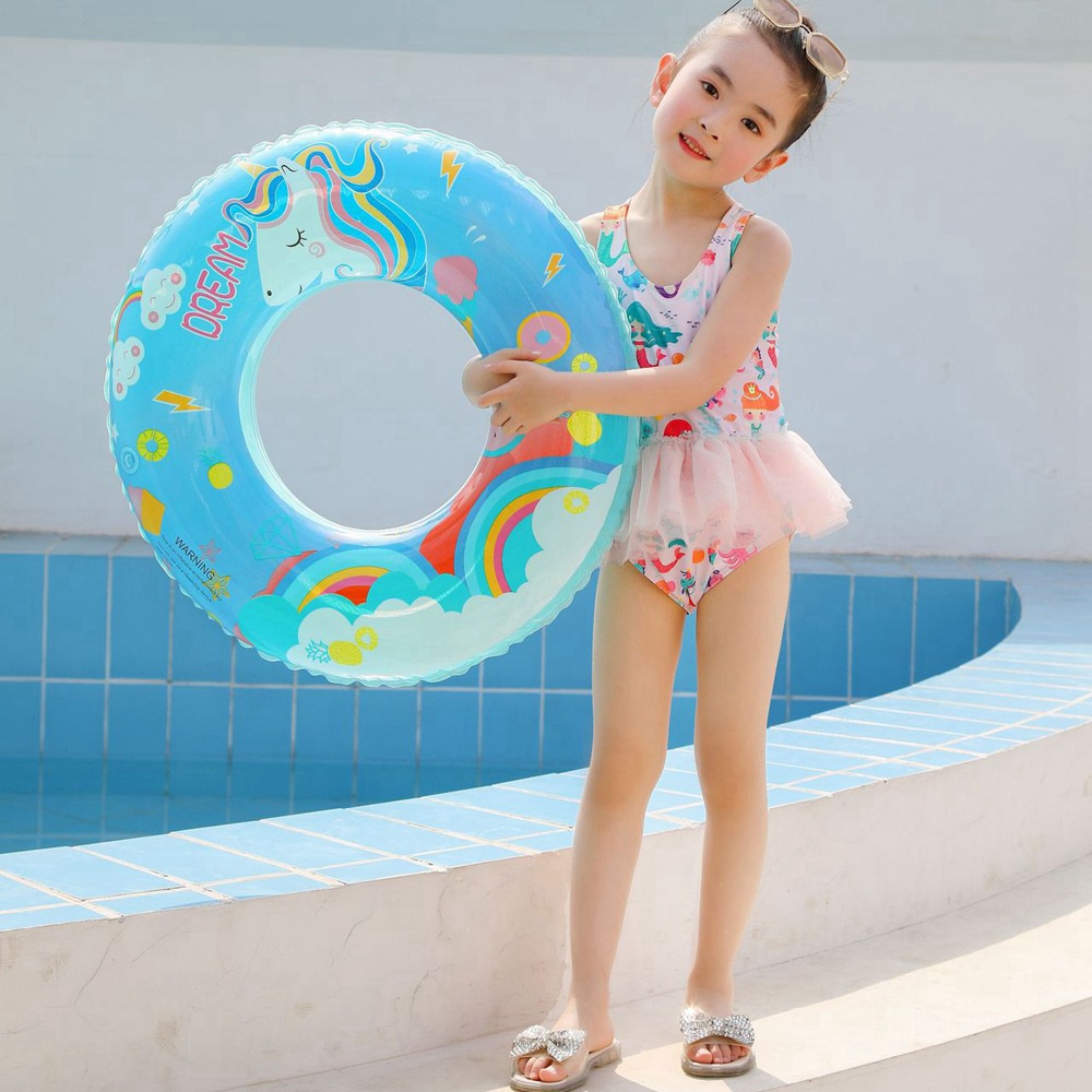 Phao Bơi Tròn Hình Kỳ Lân Dễ Thương Cho Bé Gái