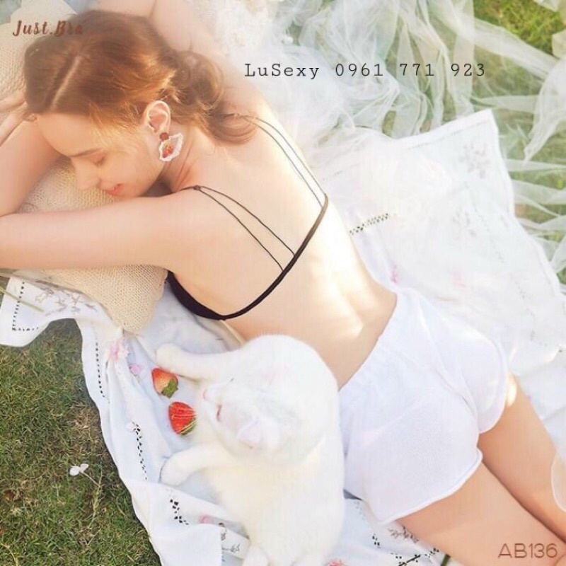 Áo lót  mỏng dây mảnh sợi bún mềm đẹp chất cotton mát dễ chịu - Áo bra cài trước giá siêu rẻ màu đen màu trắng đi biển | BigBuy360 - bigbuy360.vn