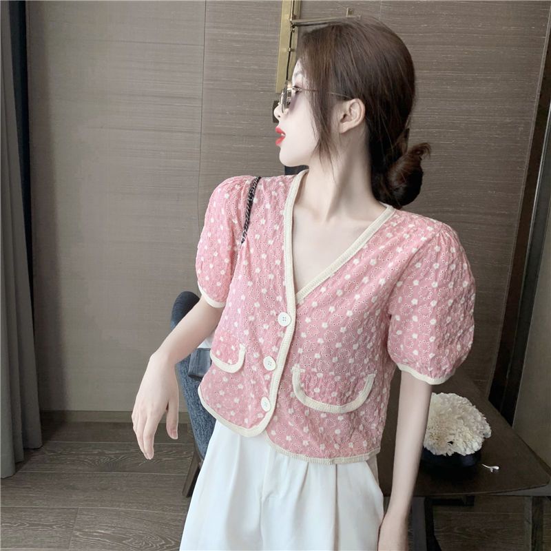 Áo Cardigan Dệt Kim Tay Ngắn Cổ Chữ V Thời Trang Dành Cho Nữ