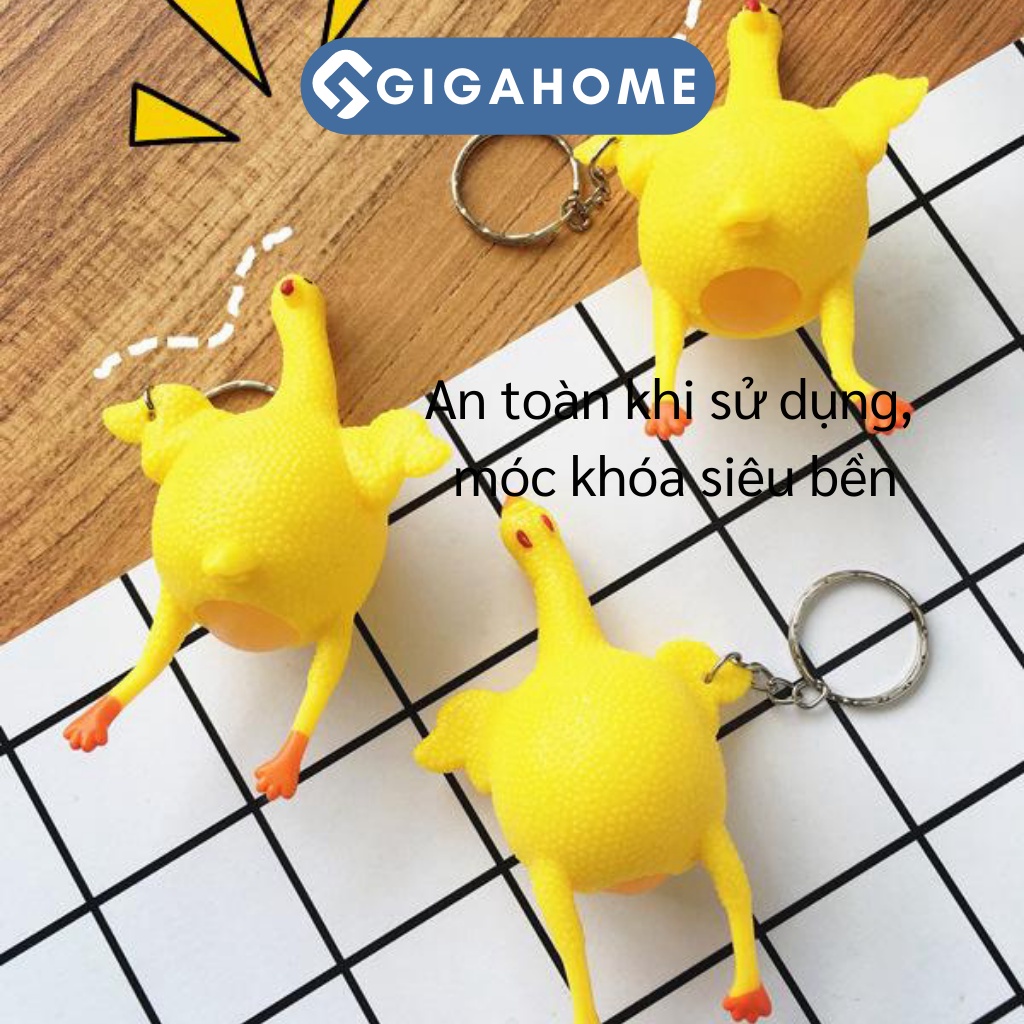 Móc Khóa Đồ Chơi Gà Để Trứng Thú Vị GIGAHOME Bóp Giảm Stress 6198