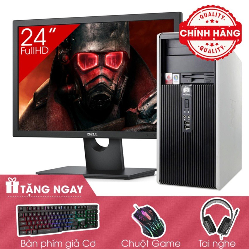 Combo Máy tính đồng bộ HP DC 5800 MT + Màn hình Dell 24inch Full HD (Core 2 Quad Q9400, Ram 8GB, HDD 500GB) + Quà Tặng | BigBuy360 - bigbuy360.vn