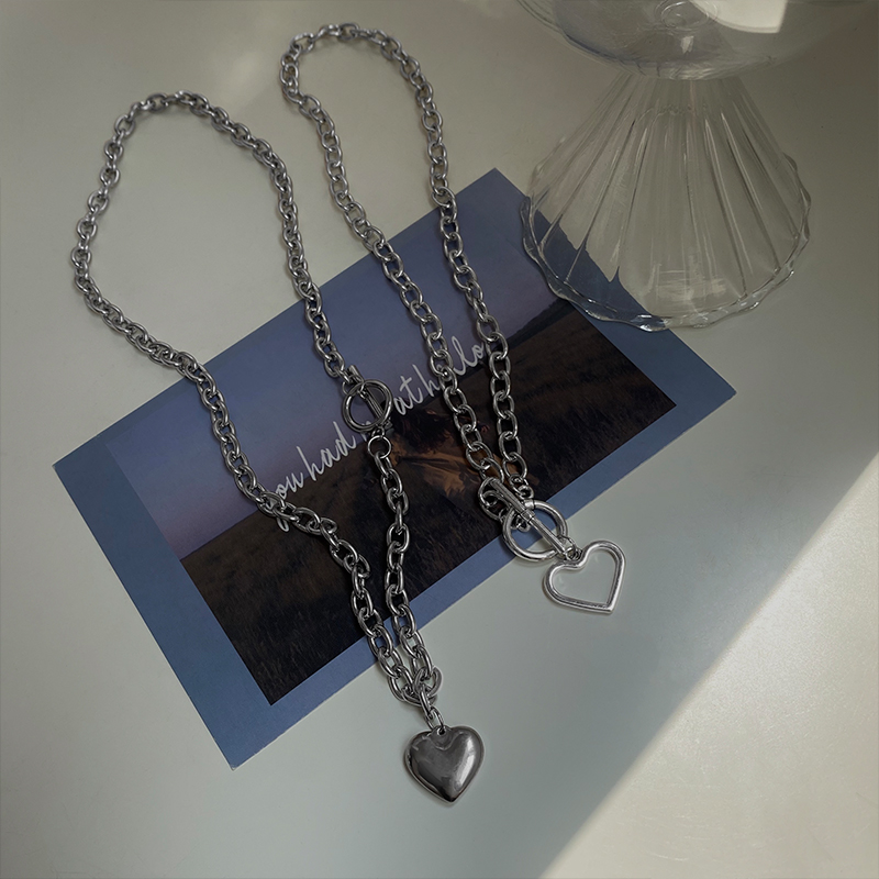 Dây chuyền mặt hình trái tim phong cách hip hop 23477 dễ phối đồ