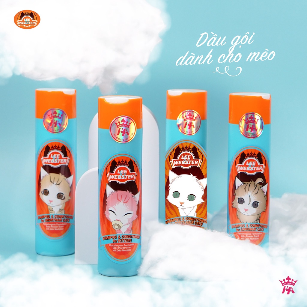 Dầu gội và xả cho mèo Lee &amp; Webster 250ml
