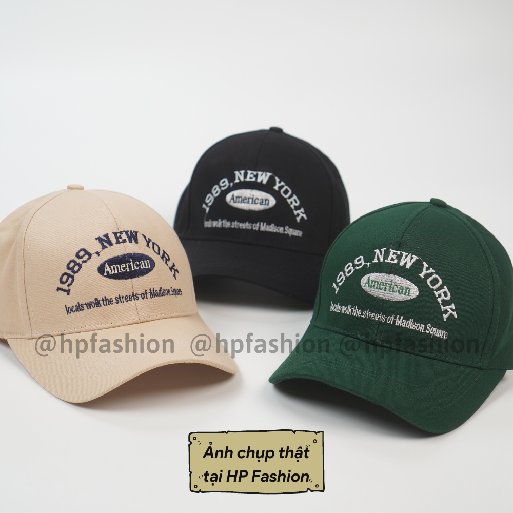 Mũ lưỡi trai ❤️ Nón kết thêu chữ 1989 NEWYORK chất kaki cao cấp form unisex nam nữ N63 - Happy Style