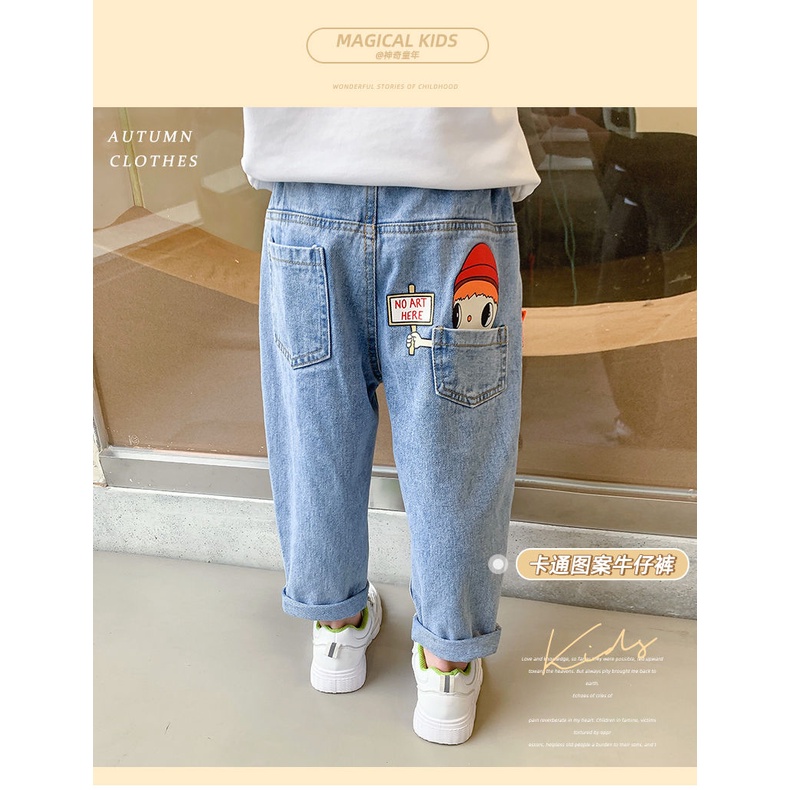 Quần Jeans In Họa Tiết Hoạt Hình Thời Trang Mùa Xuân Hàn Quốc Dành Cho Bé Gái 2023