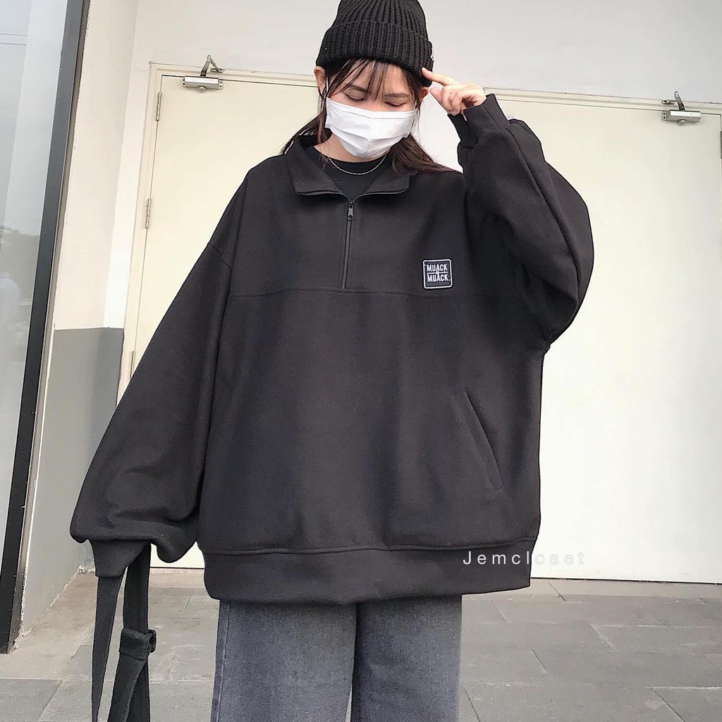 Áo Sweater nỉ form rộng Cổ Đứng MUACK-1795 ( Jem closet ) | BigBuy360 - bigbuy360.vn