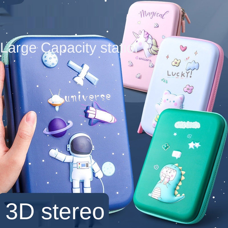 Hộp đựng bút chì 3D chống thấm nước họa tiết hoạt hình dễ thương cho bé