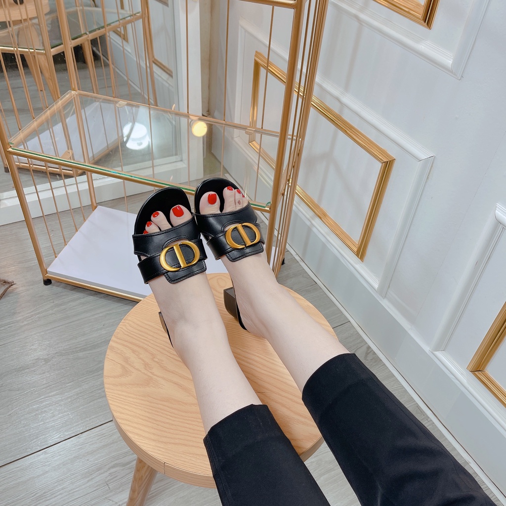 Dép guốc nữ- guốc gót vuông DIOR hàng mới về