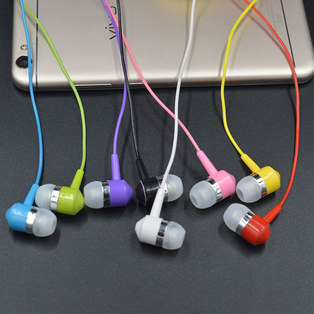 Cod Qipin Universal 3.5mm Color Random Crystal Wire Wired Headset on-Ear Headphones Earphone