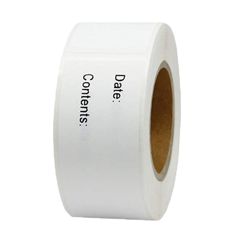 1 Cuộn 125 Miếng Dán Tự Dính Màu Trắng 25X75Mm Có Thể Tháo Gỡ Dùng Để Đựng Thức Ăn Đông Lạnh