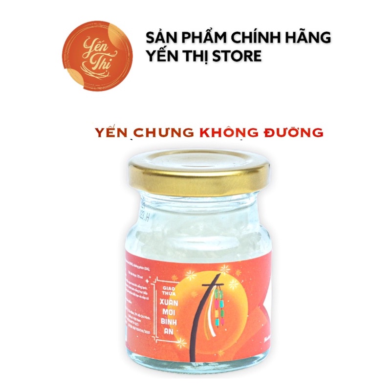 Yến Thị-Chưng Đường Ăn Kiêng-Hũ Chưng Sẵn- 12Gram yến tươi-70ml