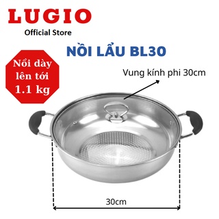 Nồi lẩu inox đáy từ BL30 đáy sần chống cháy size 30cm