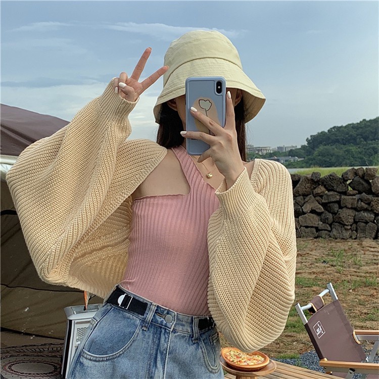 Áo khoác cardigan dệt kim dáng ngắn hợp thời trang - Hàng nhập khẩu