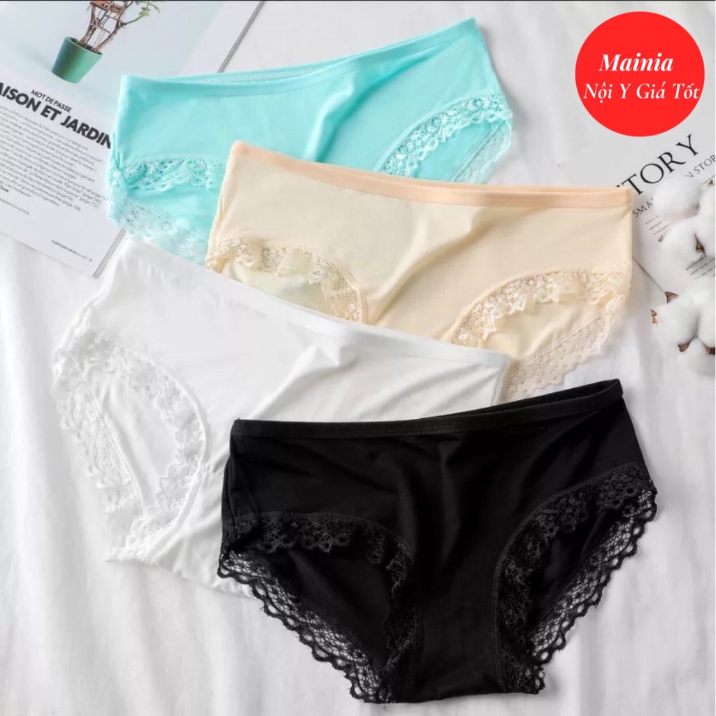 [Rẻ Nhất Shopee] Quần Lót Nữ Cotton Viền Ren Size L XL Cho Nữ Quần Chíp Co Giãn Xuất Khẩu Rẻ Đẹp Mainia Sho | BigBuy360 - bigbuy360.vn