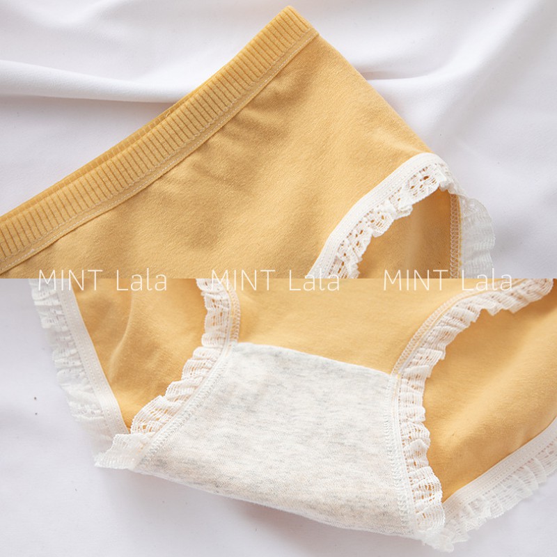 SET Quần Lót Nữ Đẹp 5 Cái Họa Tiết Gấu Phối Ren Cute