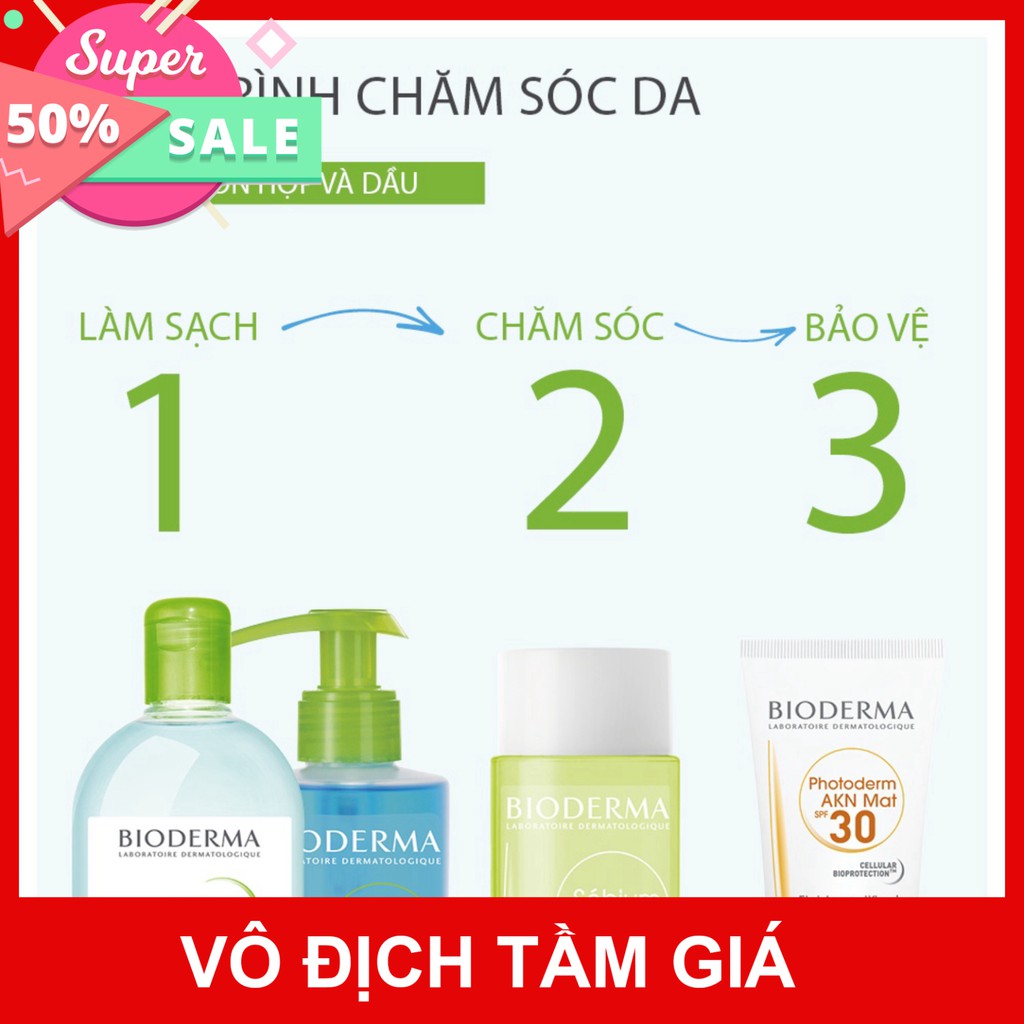 Dung dịch dưỡng da, cân bằng PH dành cho da hỗn hợp đến da dầu  Bioderma Sebium Lotion 200ml - mã 7514