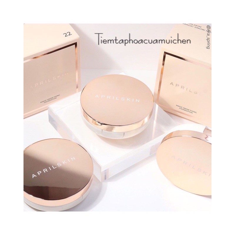 [New 2021] Set 2 lõi] Phấn Nước Chống Trôi, Che Phủ Tốt APRIL SKIN Magic Snow Fixing Foundation | BigBuy360 - bigbuy360.vn